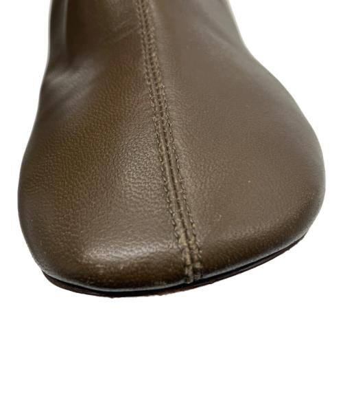 CELINE（セリーヌ）CELINE (セリーヌ) サイドジップスクエアヒールブーツ カーキ サイズ:36の古着・服飾アイテム