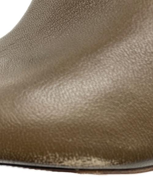 CELINE（セリーヌ）CELINE (セリーヌ) サイドジップスクエアヒールブーツ カーキ サイズ:36の古着・服飾アイテム