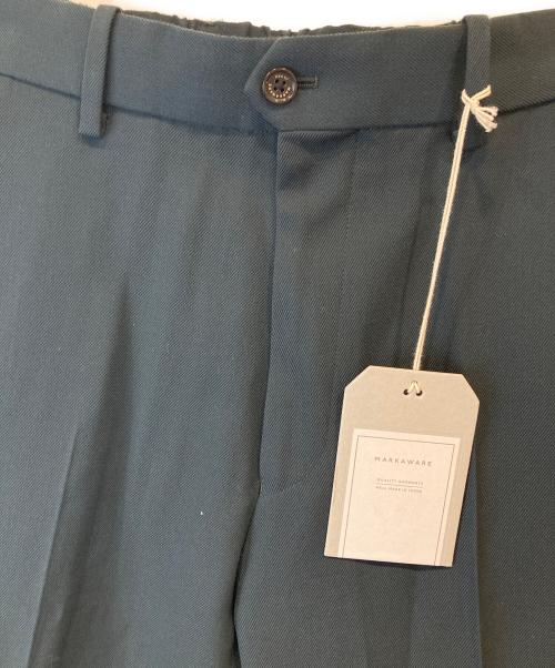 MARKAWARE（マーカウェア）MARKAWARE (マーカウェア) FLAT FRONT TROUSERS ORGANIC WOOL SURVIVAL CLOTH（フラットフロントトラウザーズ オーガニックウール サバイバルクロス） グリーン サイズ:1の古着・服飾アイテム