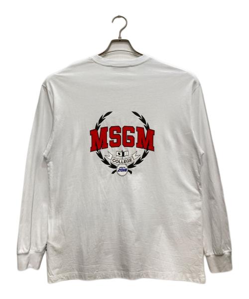 MSGM（エムエスジーエム）MSGM (エムエスジーエム) ロングスリーブTシャツ ホワイト サイズ:XSの古着・服飾アイテム