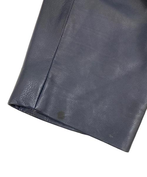 Salvatore Ferragamo（サルヴァトーレ フェラガモ）Salvatore Ferragamo (サルヴァトーレ フェラガモ) 3B レザーテーラードジャケット ネイビー サイズ:52の古着・服飾アイテム