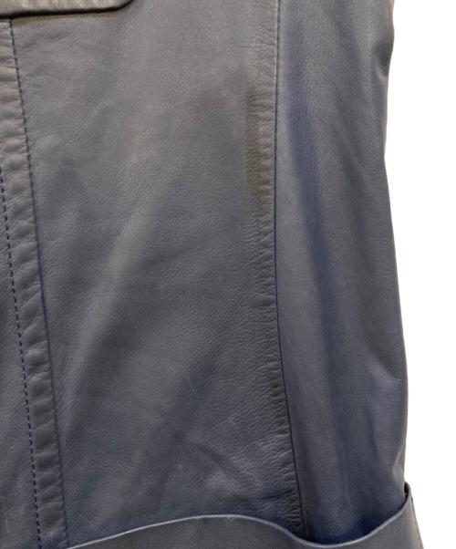 Salvatore Ferragamo（サルヴァトーレ フェラガモ）Salvatore Ferragamo (サルヴァトーレ フェラガモ) 3B レザーテーラードジャケット ネイビー サイズ:52の古着・服飾アイテム