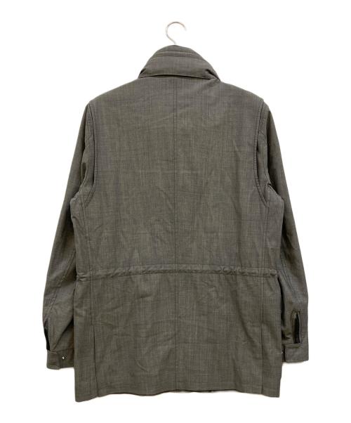 ERMENEGILDO ZEGNA（エルメネジルド・ゼニア）Ermenegildo Zegna (エルメネジルド・ゼニア) レザー切替ジップアップジャケット グレー サイズ:XSの古着・服飾アイテム