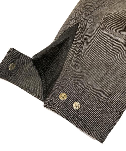 ERMENEGILDO ZEGNA（エルメネジルド・ゼニア）Ermenegildo Zegna (エルメネジルド・ゼニア) レザー切替ジップアップジャケット グレー サイズ:XSの古着・服飾アイテム