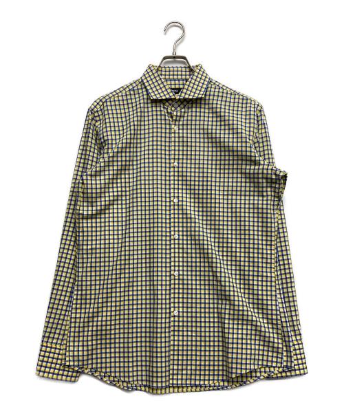 BOSS HUGO BOSS（ボス ヒューゴボス）BOSS HUGO BOSS (ボス ヒューゴボス) チェックシャツ イエロー サイズ:42の古着・服飾アイテム