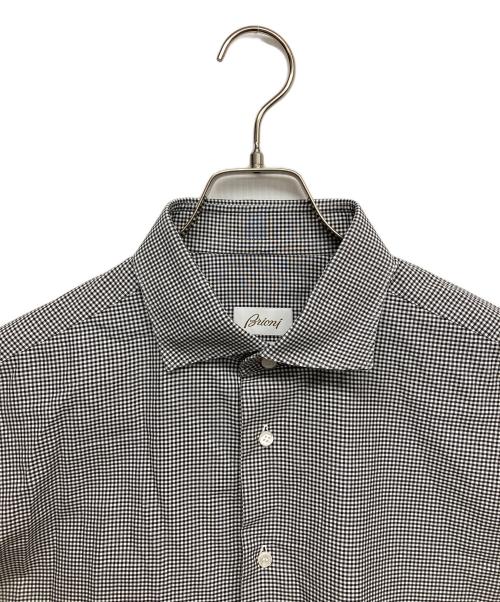 BRIONI（ブリオーニ）BRIONI (ブリオーニ) チェックシャツ グレー サイズ:42の古着・服飾アイテム