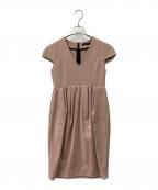 YOKO CHANヨーコチャン）の古着「V-neck Gathered Dress」｜ベージュ