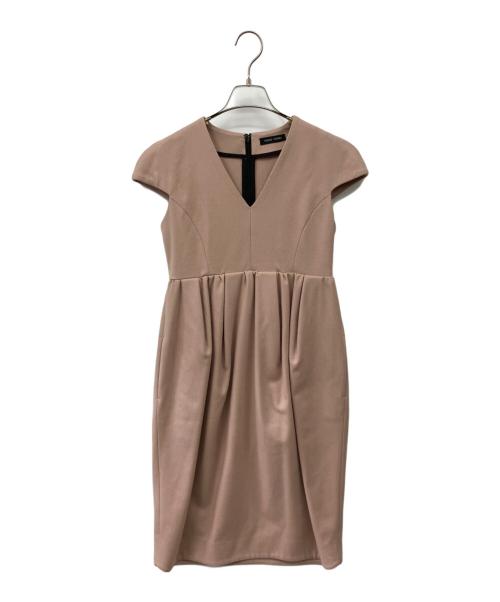 YOKO CHAN（ヨーコチャン）YOKO CHAN (ヨーコチャン) V-neck Gathered Dress ベージュ サイズ:36の古着・服飾アイテム