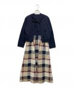 BLUE LABEL CRESTBRIDGEブルーレーベルクレストブリッジ）の古着「3wayワンピース」｜ネイビー×ブラウン