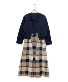 BLUE LABEL CRESTBRIDGE（ブルーレーベルクレストブリッジ）の古着「3wayワンピース」｜ネイビー×ブラウン