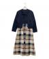 BLUE LABEL CRESTBRIDGE（ブルーレーベルクレストブリッジ）の古着「3wayワンピース」｜ネイビー×ブラウン