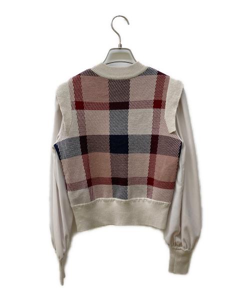 BLUE LABEL CRESTBRIDGE（ブルーレーベルクレストブリッジ）BLUE LABEL CRESTBRIDGE (ブルーレーベルクレストブリッジ) ニットセットアップ ベージュ サイズ:38の古着・服飾アイテム