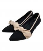 VIVAIAビバイア）の古着「ポインテッドトゥリボンパンプス」｜ブラック