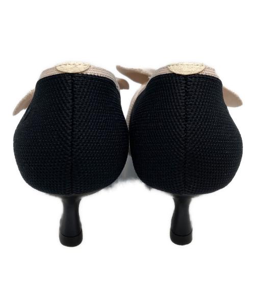 VIVAIA（ビバイア）VIVAIA (ビバイア) ポインテッドトゥリボンパンプス ブラック サイズ:35.5の古着・服飾アイテム