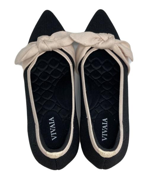 VIVAIA（ビバイア）VIVAIA (ビバイア) ポインテッドトゥリボンパンプス ブラック サイズ:35.5の古着・服飾アイテム