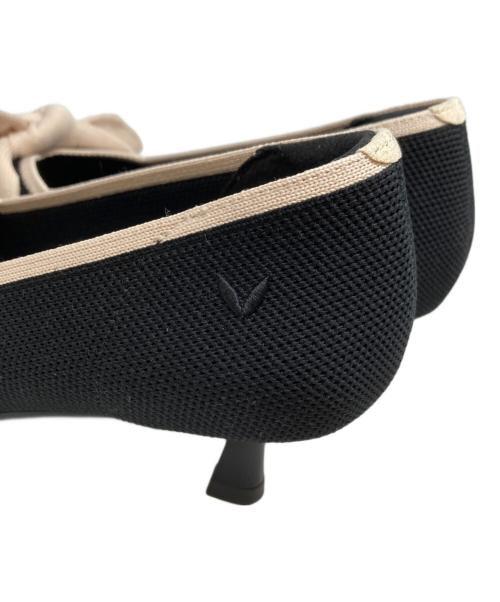 VIVAIA（ビバイア）VIVAIA (ビバイア) ポインテッドトゥリボンパンプス ブラック サイズ:35.5の古着・服飾アイテム