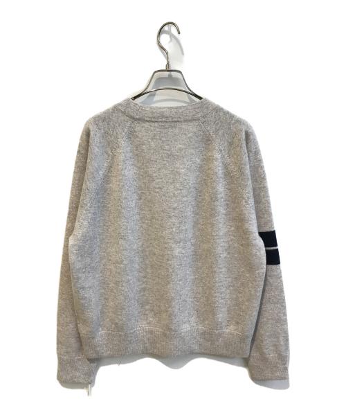 PLUS PLUS（プラスプラス）PLUS PLUS (プラスプラス) ジャガードバックナンバリングカシミヤニット グレー サイズ:Freeの古着・服飾アイテム