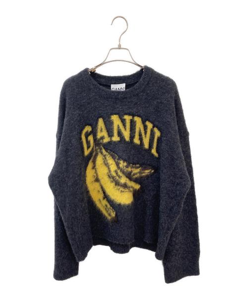 GANNI（ガニー）GANNI (ガニー) Fine Brushed Alpaca Banana Oversized O-neck チャコールグレー サイズ:SMの古着・服飾アイテム