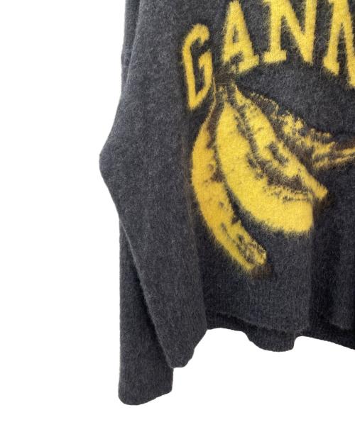GANNI（ガニー）GANNI (ガニー) Fine Brushed Alpaca Banana Oversized O-neck チャコールグレー サイズ:SMの古着・服飾アイテム