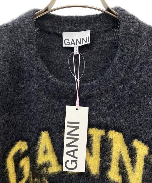 GANNI（ガニー）GANNI (ガニー) Fine Brushed Alpaca Banana Oversized O-neck チャコールグレー サイズ:SMの古着・服飾アイテム