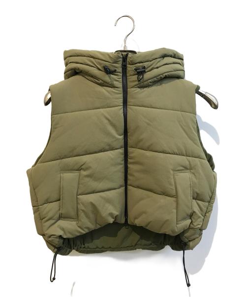 COGTHEBIGSMOKE（コグザビッグスモーク）COGTHEBIGSMOKE (コグザビッグスモーク) MORGAN HOODY CROPPED VEST　13802-220-1326-1 カーキ サイズ:Freeの古着・服飾アイテム