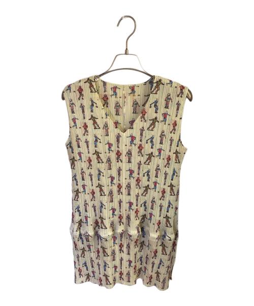 PLEATS PLEASE（プリーツプリーズ）PLEATS PLEASE (プリーツプリーズ) プリーツ チュニックブラウス ベージュ サイズ:3の古着・服飾アイテム