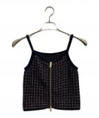Diagramダイアグラム）の古着「ツイード ニット キャミ」｜ブラック