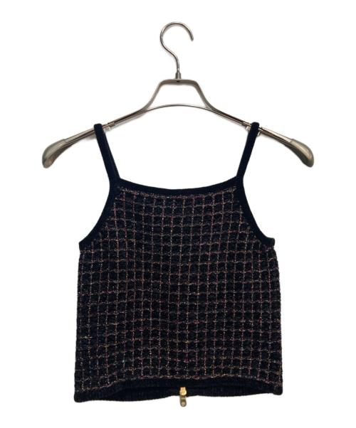 Diagram（ダイアグラム）Diagram (ダイアグラム) ツイード ニット キャミ ブラック サイズ:36 未使用品の古着・服飾アイテム