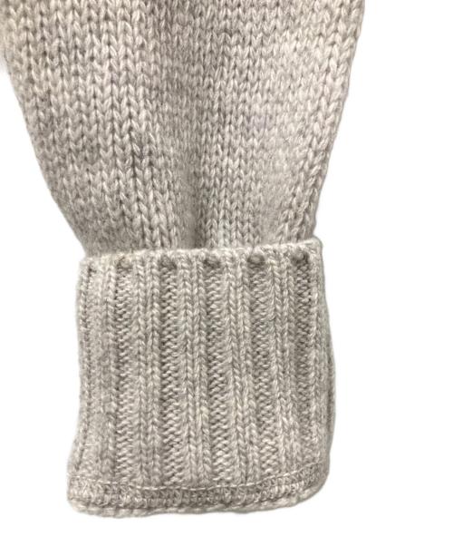 PRADA（プラダ）PRADA (プラダ) カシミヤ混 ロゴデザインクルーネックニット グレー サイズ:36の古着・服飾アイテム