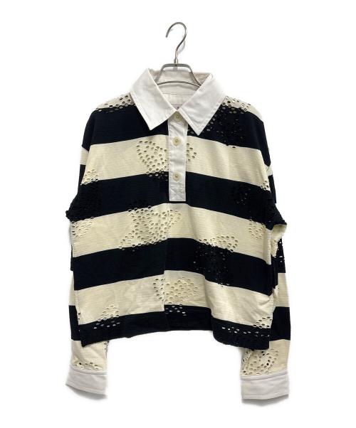 Vivienne Westwood RED LABEL（ヴィヴィアンウエストウッドレッドレーベル）Vivienne Westwood RED LABEL (ヴィヴィアンウエストウッドレッドレーベル) ドットORB ラグビーシャツ アイボリー×ブラック サイズ:00の古着・服飾アイテム