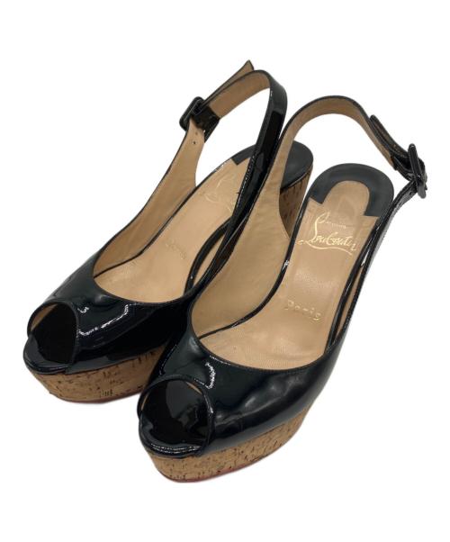 Christian Louboutin（クリスチャン・ルブタン）Christian Louboutin (クリスチャン・ルブタン) Christian Louboutin ウェッジソールサンダル ブラック サイズ:35の古着・服飾アイテム