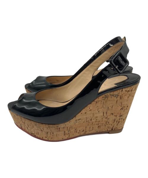 Christian Louboutin（クリスチャン・ルブタン）Christian Louboutin (クリスチャン・ルブタン) Christian Louboutin ウェッジソールサンダル ブラック サイズ:35の古着・服飾アイテム