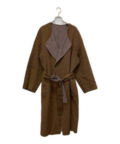 6(ROKU) BEAUTY&YOUTH（ロク ビューティーアンドユース）6(ROKU) BEAUTY&YOUTH (ロク ビューティーアンドユース) REVER SEWING GOWN COAT ブラウン サイズ:38の古着・服飾アイテム