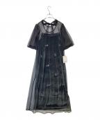 Kaeneカエン）の古着「エンブロイダリーベロアチュールドレス」｜グレー