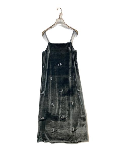 Kaene（カエン）Kaene (カエン) エンブロイダリーベロアチュールドレス グレー サイズ:S 未使用品の古着・服飾アイテム