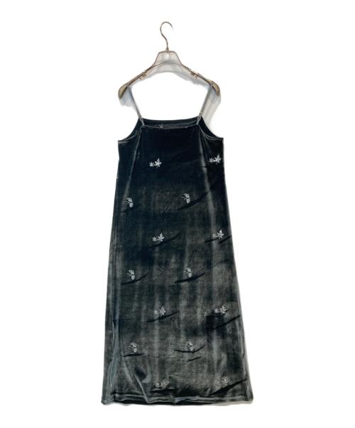 Kaene（カエン）Kaene (カエン) エンブロイダリーベロアチュールドレス グレー サイズ:S 未使用品の古着・服飾アイテム