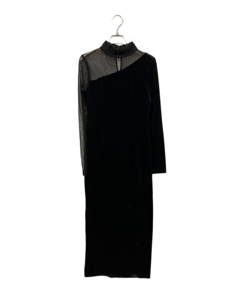 anuans（アニュアンス）anuans (アニュアンス) シアーコンビタイトワンピース ブラック サイズ:1の古着・服飾アイテム