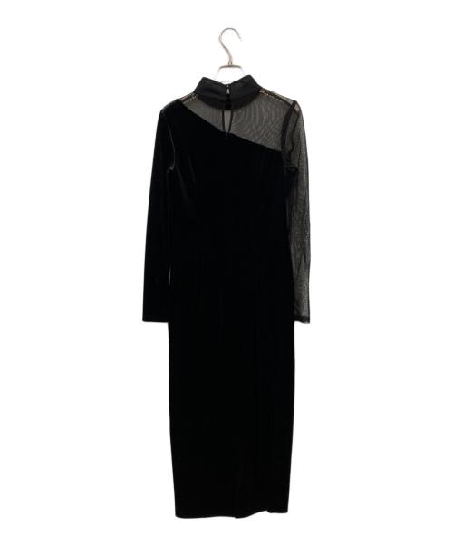 anuans（アニュアンス）anuans (アニュアンス) シアーコンビタイトワンピース ブラック サイズ:1の古着・服飾アイテム