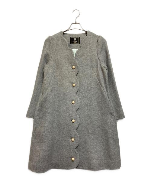 franche lippee black（フランシュリッペブラック）franche lippee black (フランシュリッペブラック) スカラップボタンコート グレー サイズ:Mの古着・服飾アイテム