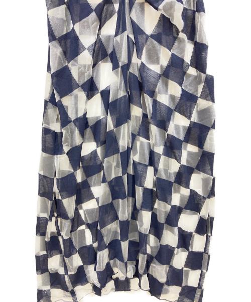 HARUNOBUMURATA（ハルノブ ムラタ）HARUNOBUMURATA (ハルノブ ムラタ) JACQUARD PLAID SLEEVELESS LONG DRESS ネイビー サイズ:SIZE 36の古着・服飾アイテム