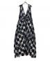 HARUNOBUMURATA（ハルノブ ムラタ）の古着「JACQUARD PLAID SLEEVELESS LONG DRESS」｜ネイビー
