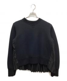 sacai（サカイ）の古着「Sponge Sweat x Cotton Poplin Pullover」｜ブラック