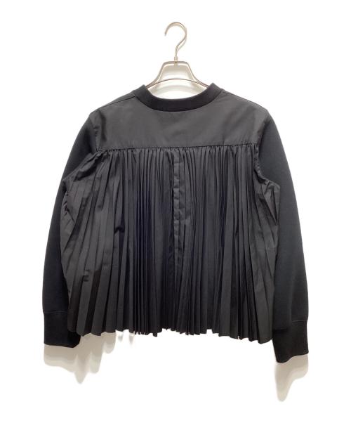 sacai（サカイ）sacai (サカイ) Sponge Sweat x Cotton Poplin Pullover ブラック サイズ:2の古着・服飾アイテム