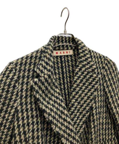 MARNI（マルニ）MARNI (マルニ) 千鳥柄ウールジャケット ブラック×オリーブ サイズ:SIZE40の古着・服飾アイテム