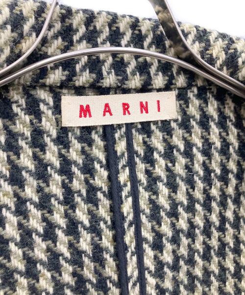MARNI（マルニ）MARNI (マルニ) 千鳥柄ウールジャケット ブラック×オリーブ サイズ:SIZE40の古着・服飾アイテム