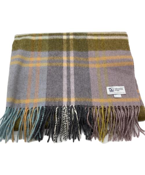 JOHNSTONS OF ELGIN（ジョンストンズオブエルガン）JOHNSTONS OF ELGIN (ジョンストンズオブエルガン) カシミヤチェックマフラー パープルの古着・服飾アイテム