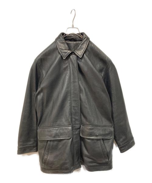 Eddie Bauer（エディーバウアー）Eddie Bauer (エディーバウアー) レザージャケット ブラック サイズ:Sの古着・服飾アイテム