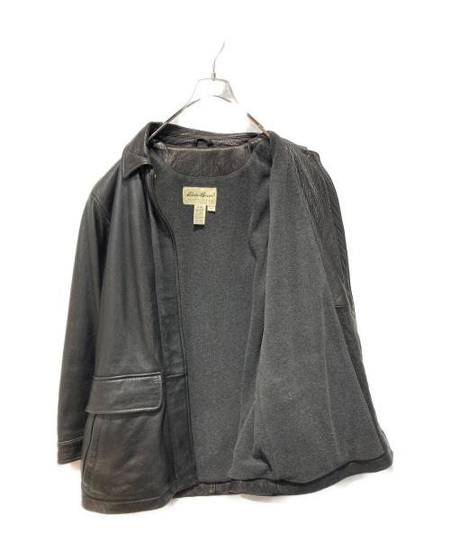 Eddie Bauer（エディーバウアー）Eddie Bauer (エディーバウアー) レザージャケット ブラック サイズ:Sの古着・服飾アイテム