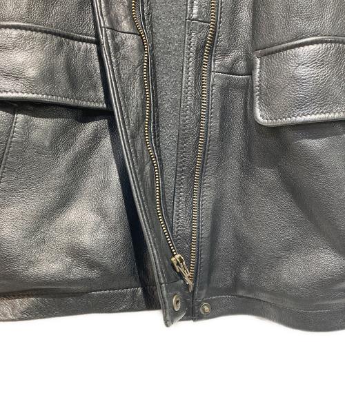 Eddie Bauer（エディーバウアー）Eddie Bauer (エディーバウアー) レザージャケット ブラック サイズ:Sの古着・服飾アイテム