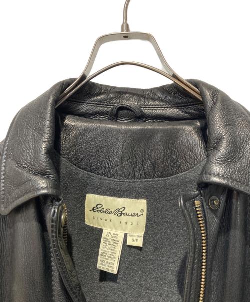 Eddie Bauer（エディーバウアー）Eddie Bauer (エディーバウアー) レザージャケット ブラック サイズ:Sの古着・服飾アイテム